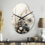 Asian Art Classics Sumi III - Asymmetric Metal Wall Clock