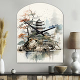 Asian Art Fantasy Sumi II - Asymmetric Metal Wall Clock