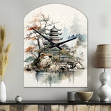 Asian Art Fantasy Sumi II - Asymmetric Metal Wall Clock