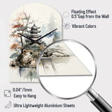 Asian Art Fantasy Sumi II - Asymmetric Metal Wall Clock