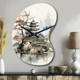 Asian Art Fantasy Sumi II - Asymmetric Metal Wall Clock