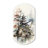 Asian Art Fantasy Sumi II - Asymmetric Metal Wall Clock