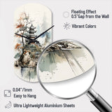 Asian Art Fantasy Sumi II - Asymmetric Metal Wall Clock