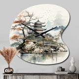 Asian Art Fantasy Sumi II - Asymmetric Metal Wall Clock