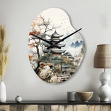 Asian Art Fantasy Sumi II - Asymmetric Metal Wall Clock