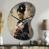 Asian Art Geishas Grace III - Asymmetric Metal Wall Clock