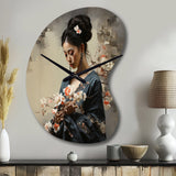 Asian Art Geishas Grace III - Asymmetric Metal Wall Clock