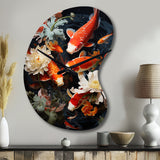 Asian Art Infinite Koi I - Asymmetric Metal Wall Clock