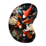 Asian Art Infinite Koi I - Asymmetric Metal Wall Clock