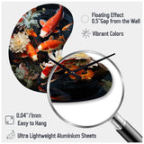 Asian Art Infinite Koi I - Asymmetric Metal Wall Clock