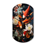 Asian Art Infinite Koi I - Asymmetric Metal Wall Clock