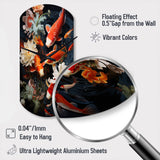 Asian Art Infinite Koi I - Asymmetric Metal Wall Clock