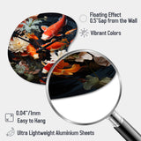 Asian Art Infinite Koi I - Asymmetric Metal Wall Clock