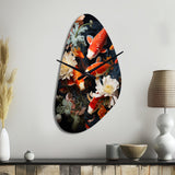 Asian Art Infinite Koi I - Asymmetric Metal Wall Clock
