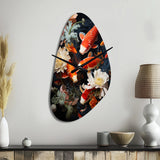 Asian Art Infinite Koi I - Asymmetric Metal Wall Clock
