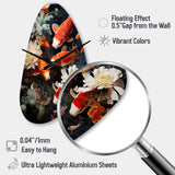 Asian Art Infinite Koi I - Asymmetric Metal Wall Clock