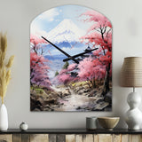 Asian Art Majestic Mont Fuji III - Asymmetric Metal Wall Clock