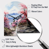 Asian Art Majestic Mont Fuji III - Asymmetric Metal Wall Clock