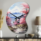 Asian Art Majestic Mont Fuji III - Asymmetric Metal Wall Clock