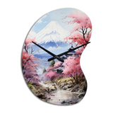 Asian Art Majestic Mont Fuji III - Asymmetric Metal Wall Clock