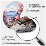 Asian Art Majestic Mont Fuji III - Asymmetric Metal Wall Clock