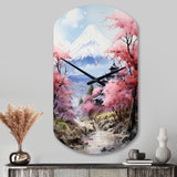 Asian Art Majestic Mont Fuji III - Asymmetric Metal Wall Clock