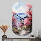 Asian Art Majestic Mont Fuji III - Asymmetric Metal Wall Clock