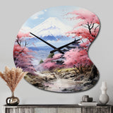 Asian Art Majestic Mont Fuji III - Asymmetric Metal Wall Clock