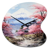 Asian Art Majestic Mont Fuji III - Asymmetric Metal Wall Clock