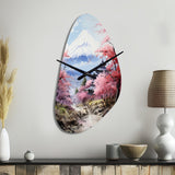 Asian Art Majestic Mont Fuji III - Asymmetric Metal Wall Clock