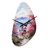 Asian Art Majestic Mont Fuji III - Asymmetric Metal Wall Clock