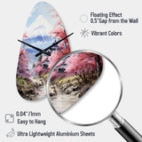 Asian Art Majestic Mont Fuji III - Asymmetric Metal Wall Clock