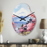 Asian Art Majestic Mont Fuji III - Asymmetric Metal Wall Clock
