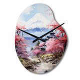 Asian Art Majestic Mont Fuji III - Asymmetric Metal Wall Clock
