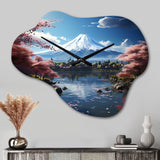 Asian Art Majestic Mont Fuji IV - Asymmetric Metal Wall Clock