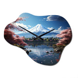 Asian Art Majestic Mont Fuji IV - Asymmetric Metal Wall Clock