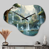 Asian Art Natures Rhythm I - Asymmetric Metal Wall Clock