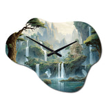 Asian Art Natures Rhythm I - Asymmetric Metal Wall Clock