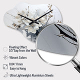 Asian Art Orchids Flowers I - Asymmetric Metal Wall Clock