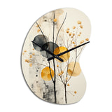 Asian Art Seashell Sumi XII - Asymmetric Metal Wall Clock