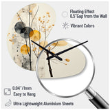 Asian Art Seashell Sumi XII - Asymmetric Metal Wall Clock