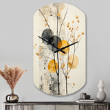 Asian Art Seashell Sumi XII - Asymmetric Metal Wall Clock