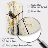 Asian Art Seashell Sumi XII - Asymmetric Metal Wall Clock