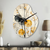 Asian Art Seashell Sumi XII - Asymmetric Metal Wall Clock
