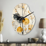 Asian Art Seashell Sumi XII - Asymmetric Metal Wall Clock