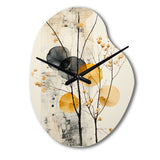Asian Art Seashell Sumi XII - Asymmetric Metal Wall Clock