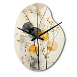 Asian Art Seashell Sumi XII - Asymmetric Metal Wall Clock