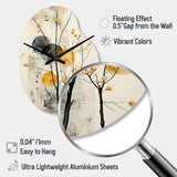 Asian Art Seashell Sumi XII - Asymmetric Metal Wall Clock
