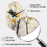 Asian Art Seashell Sumi XII - Asymmetric Metal Wall Clock