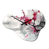 Asian Art Sumi Lake II - Asymmetric Metal Wall Clock